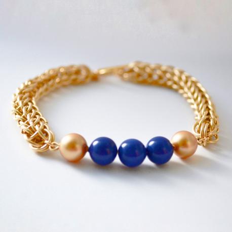 Swarovski Crystal Pearls-Chainmaille-Bracelet