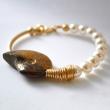 Ammonite-Swarovski Crystal Pearls bracelet